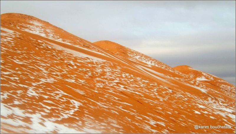 Illustration for article titled Photos of Freak Snowfall in the Sahara Look Unreal